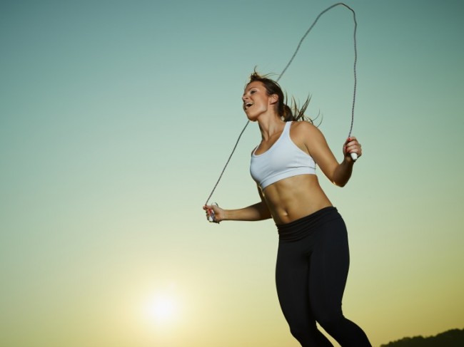 Woman and skipping rope