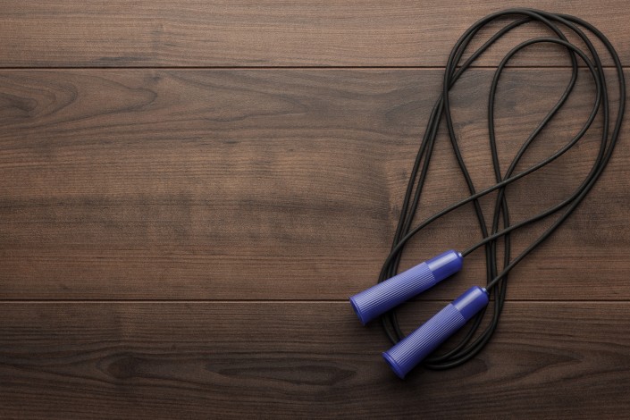 skipping rope for an exercise