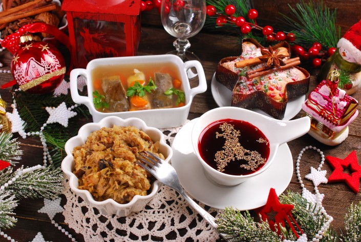 some dishes for traditional polish christmas eve supper