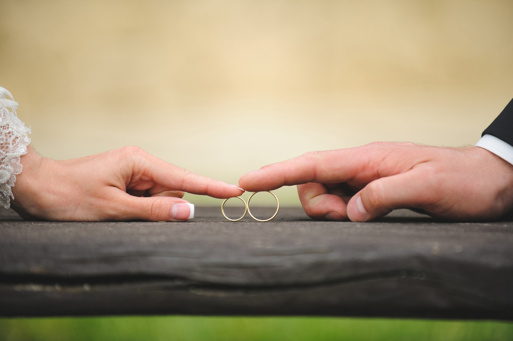 Couple Touching Rings